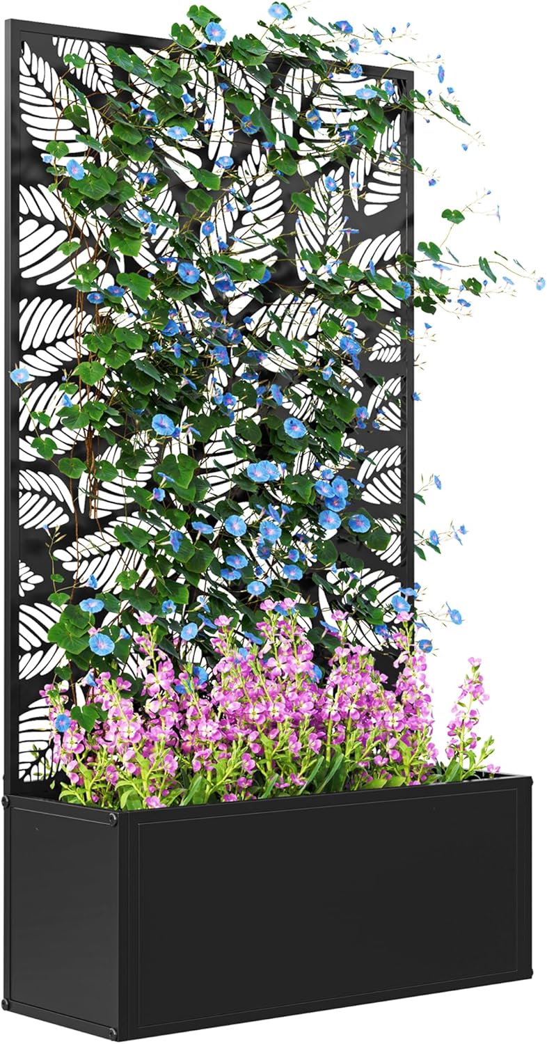 Metal Raised Garden Bed with T - Flower Wall Panel บทวิจารณ์และราคา