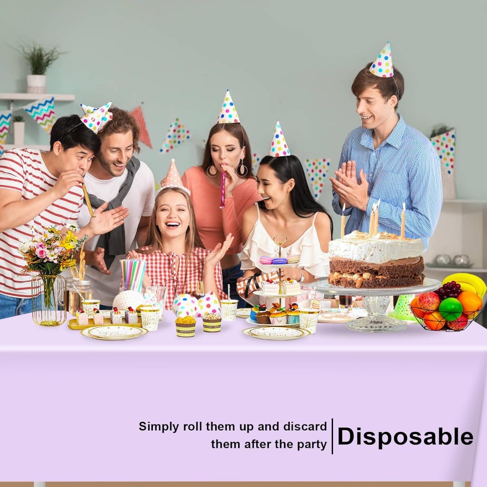 Light Purple Disposable Tablec - Table Cloth Disposable บทวิจารณ์และราคา