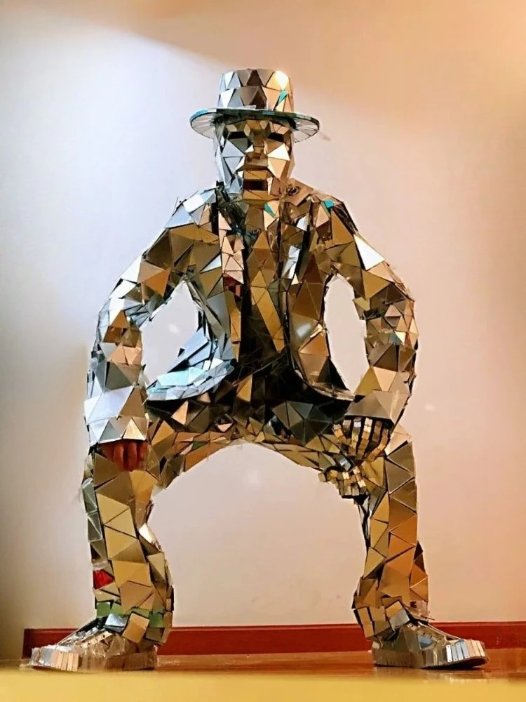 Mirror Man Costume Sliver glas - Event Party Dj บทวิจารณ์และราคา