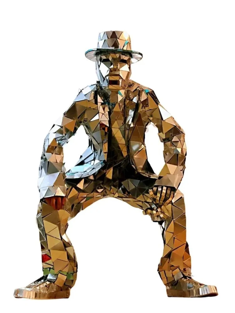 Mirror Man Costume Sliver glas - Event Party Dj บทวิจารณ์และราคา