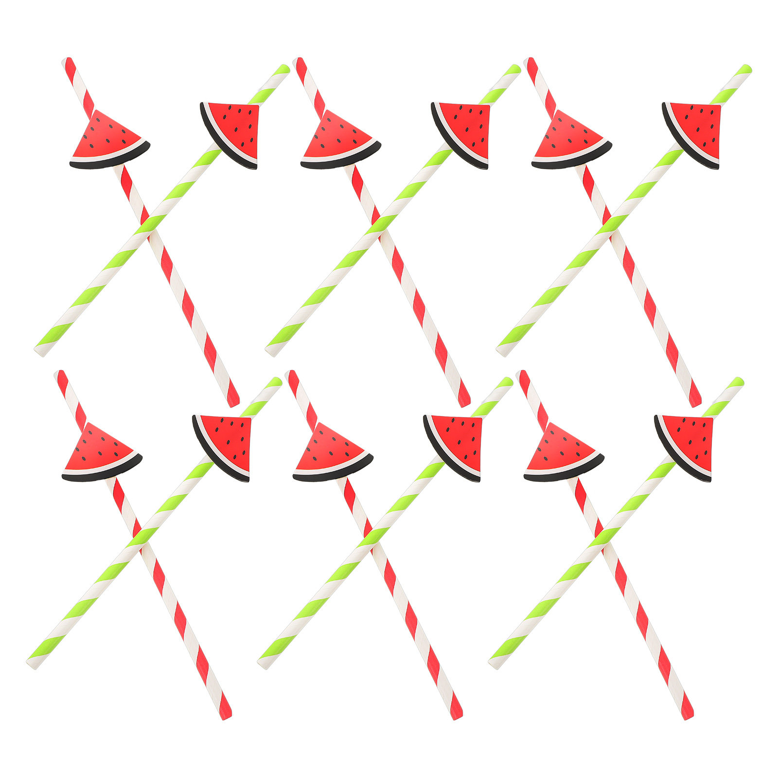 40Pcs Watermelon Disposable Pa - Paper Straw Color บทวิจารณ์และราคา