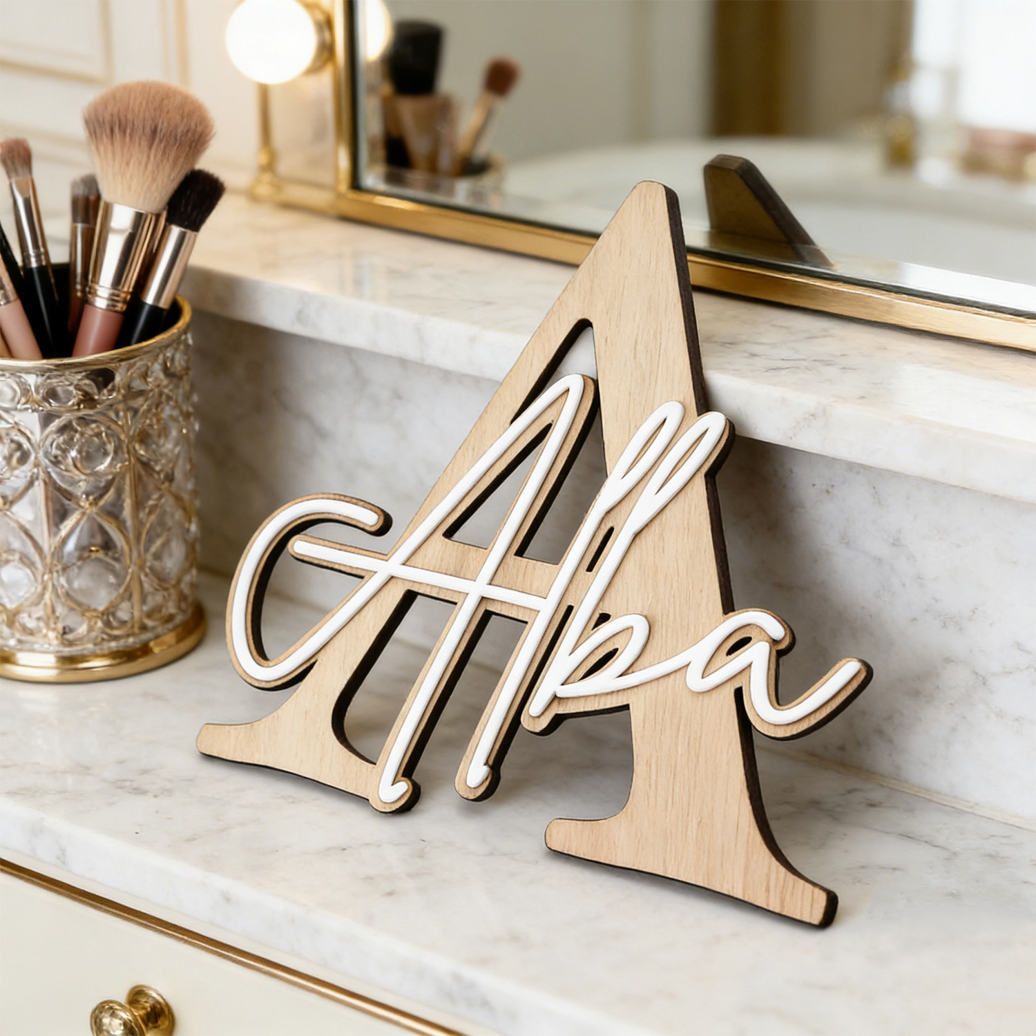 1pc Double-layer Wooden Name D - Eve Party บทวิจารณ์และราคา