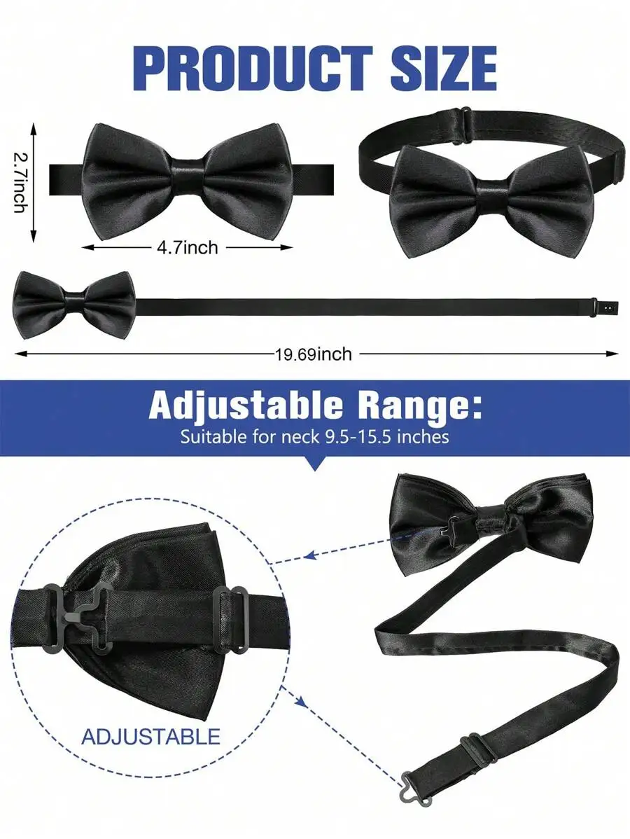 Mens Solid Color Satin Pre-Tie - Event & Party Supply Photos บทวิจารณ์และราคา