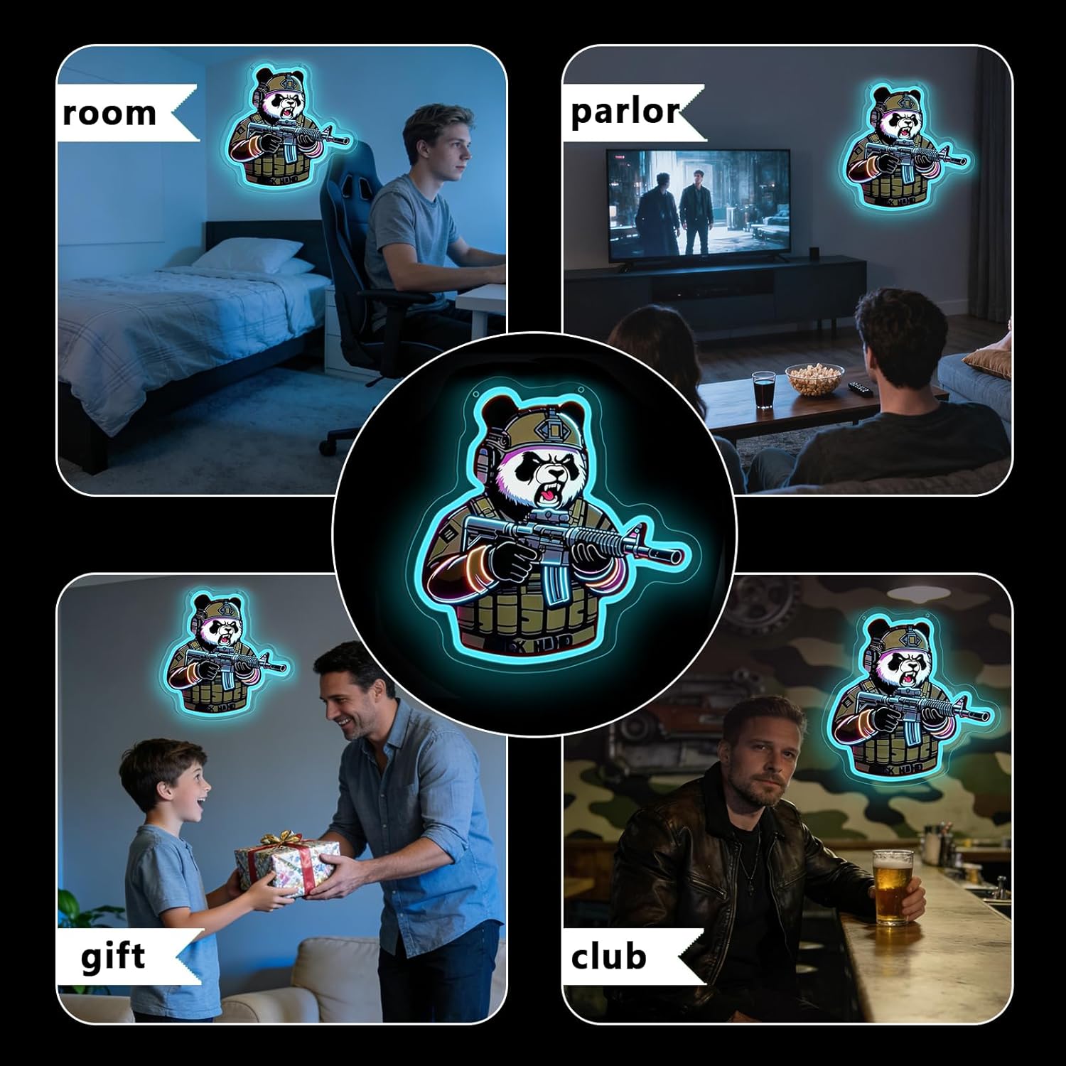 Tactical Panda Neon Sign USB P - Neon Sign Party บทวิจารณ์และราคา