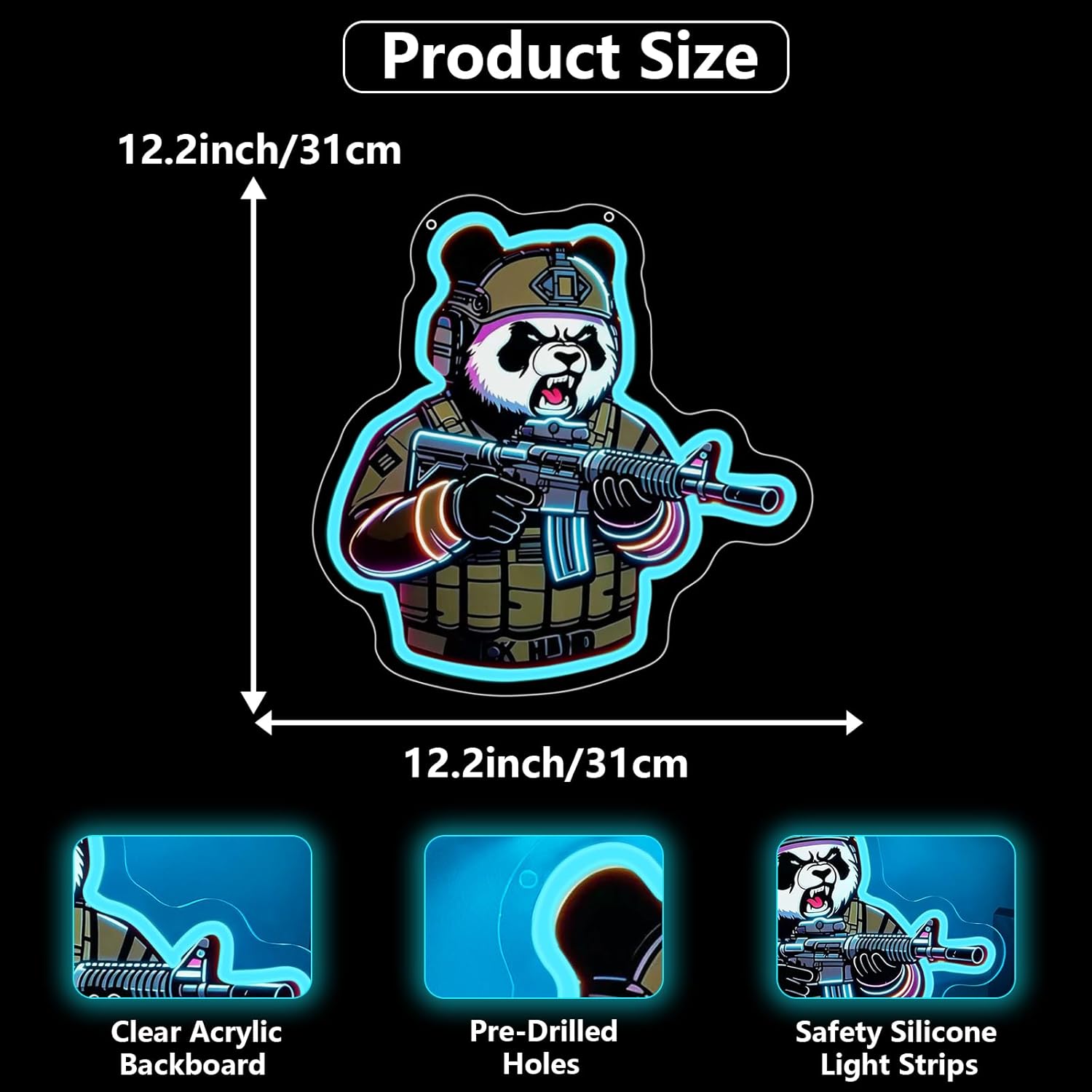 Tactical Panda Neon Sign USB P - Neon Sign Party บทวิจารณ์และราคา