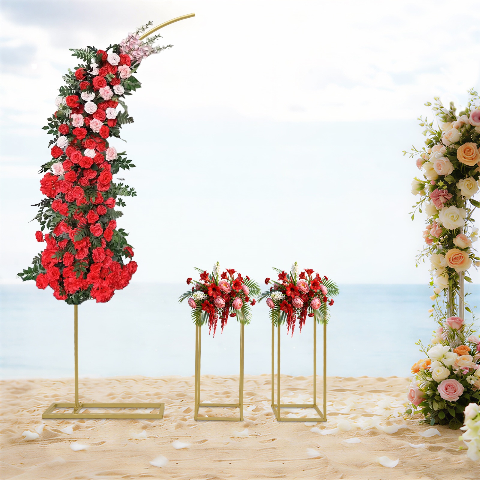 Gold Metal Square Floral Frame - Photo Booth Frame บทวิจารณ์และราคา