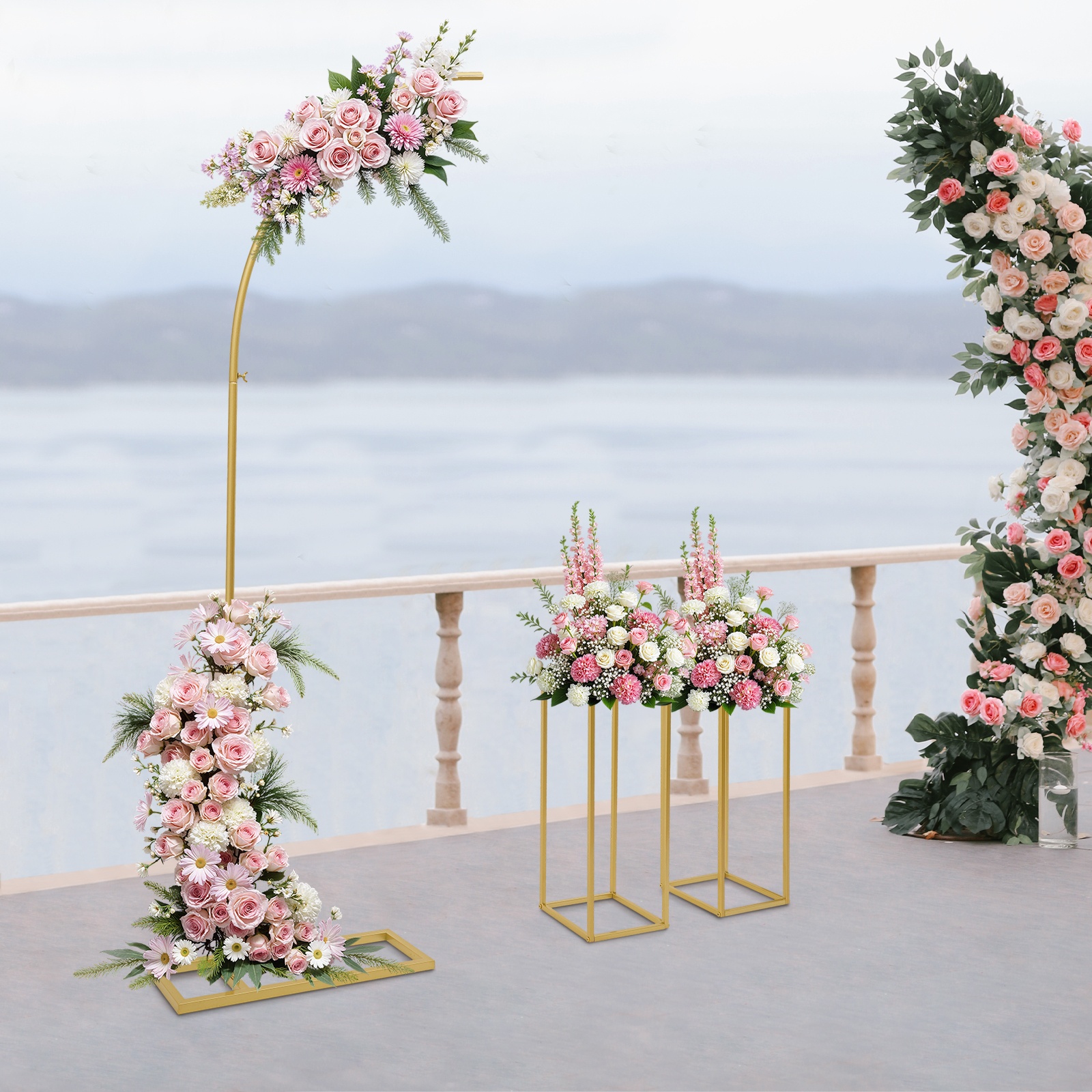 Gold Metal Square Floral Frame - Photo Booth Frame บทวิจารณ์และราคา