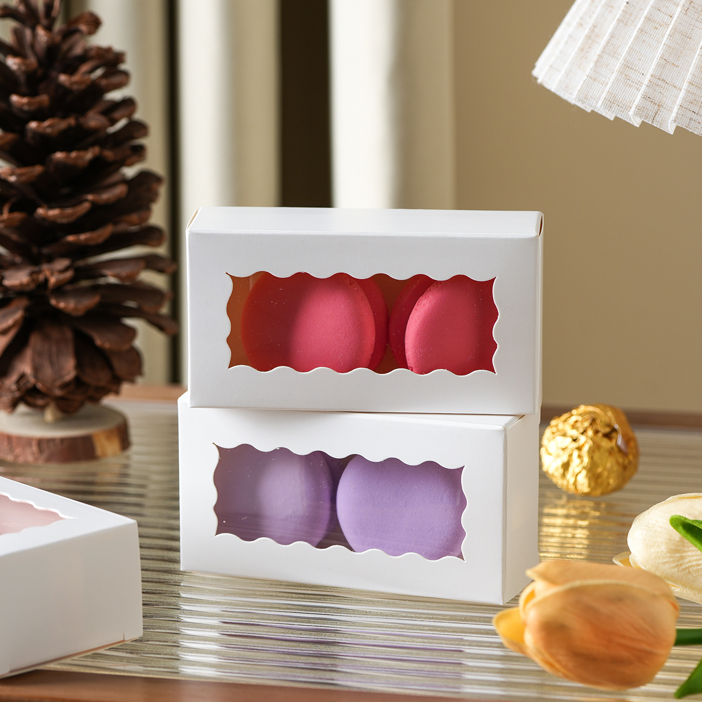 50pcs White Macaron Boxes 2 Ho - Event Party Box บทวิจารณ์และราคา