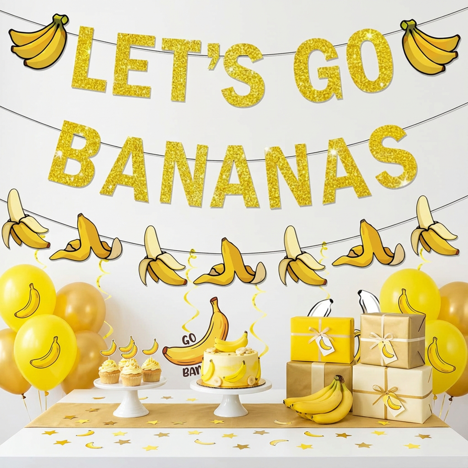 1Set Yellow Bananas Birthday B - Let'S Party Event Supply บทวิจารณ์และราคา