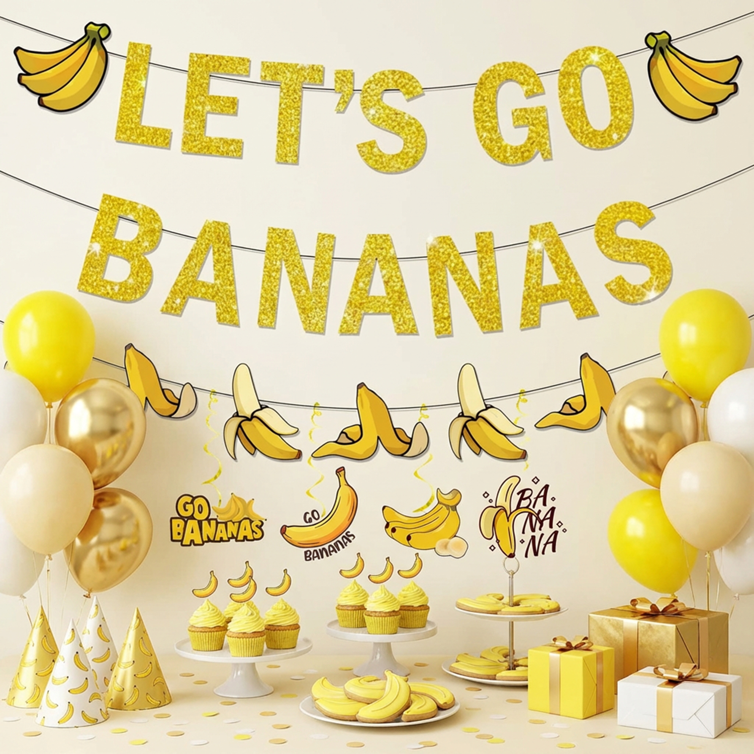 1Set Yellow Bananas Birthday B - Let'S Party Event Supply บทวิจารณ์และราคา
